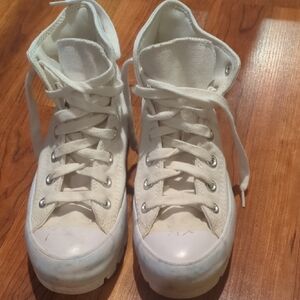 Stylish White High-Top Sneakers